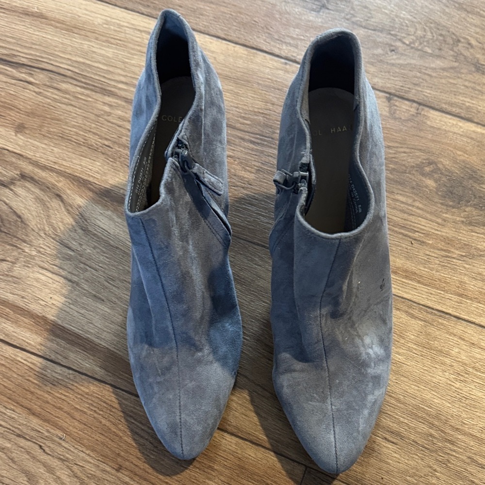 Cole Haan Women's Charcoal Suede Ankle Booties